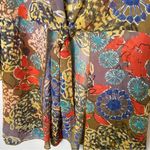 CAbi  Shakespeare Floral Semi Sheer Tie Front Ruffle Bohemian Kimono Tunic Top S Photo 8