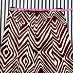 Diane Von Furstenberg  Burgundy & Ivory Silk Midi Skirt Size 8 Photo 1