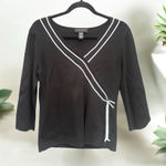 Cable & Gauge  Black and White Lightweight Sweater Medium Photo 0