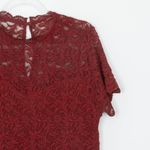 Torrid  Womens Lace High Neck Short Sleeve Bodysuit Size 2X Madder Brown Coquette Photo 3