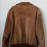 Vintage 100% Suede Leather Tan Bomber Jacket Size: L Size L Photo 7