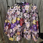 Floral Appliqué Long Sleeved Top M Red Size M Photo 0