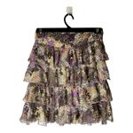 Diane Von Furstenberg  Skirt Women 2 Brown Silk Snakeskin Sequins‎ Tiered Mini Photo 1