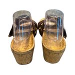 Vionic Pepper Brown Leather Cork Wedge Slip-On Sandals Comfort Arch Support 10 Photo 3