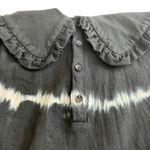 Steph Black Denim Tie Dye Baby Doll Long Sleeve Exaggerated Collar Dress XS/S Photo 4