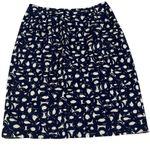 Boden Blue Circle Print Pencil Skirt 8 Long 8L Cotton Linen Classic Preppy Photo 1