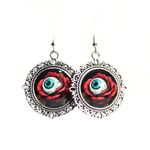 Handmade Gothic Victorian "Beauty is in the Eye of the Beholder" Rose Eyeball Earrings Photo 6