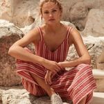 Anthropologie Ett:Wa Red White Striped Jumpsuit Women’s Small Cotton Blend Photo 0