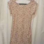 Blush Pink Floral Lace Overlay Mini Dress from a boutique Photo 1
