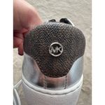 Michael Kors Silver Womens Sneakers W/ Monogram Heel & Logo Accents Size 8.5 Photo 8