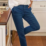 Frank & Eileen WICKLOW ITALIAN STRETCH DENIM CROPPED RAW EDGE Chino JEANS 12 Photo 0