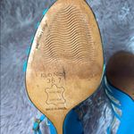 Elegant Blue and Gold Strappy Heels Size 7 Photo 4