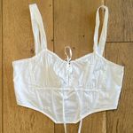 Garage  White Cropped Corset Top Photo 0