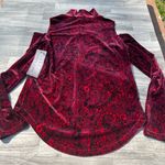 Ruff Hewn  Grey Red Black Velvet Cold Shoulder Blouse Photo 1