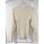 Marled Cream Mock Neck Sweater M Cable Knit Cozy Fall Winter Style Size M Photo 1