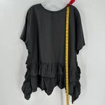 ZARA Dark Grey Ruffle Poplin Pullover Tunic Mini Dress Women's Size Small Photo 7