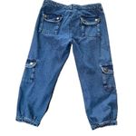 Venus Womens Size 10 Medium Wash Floral Embroidered Cargo Denim Jean Joggers Photo 1