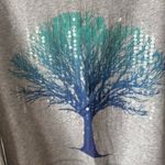 Aeropostale Sweatshirt Women M Gray Blue Sequin Tree Boho Fall Casual Athleisure Photo 2