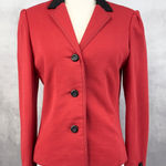 Michael Novarese Women Blazer Small Preppy Equestrian Minimal Old Money Academia Red Photo 0