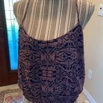 Love, Fire Love Fire spaghetti strap mauve & navy blue XL crop top Photo 0