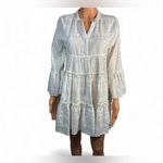 Elan  Cream Long Sleeve Tiered Dress Photo 3