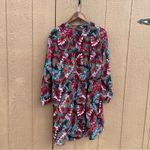 The Pioneer Woman Women’s Shirt Blouse Micro Ruffle Floral Tiered Tunic Size XL Green Photo 3