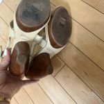 Max Studio Cream Nude Platform Wood Heels Sandals Size 8.5 Photo 11