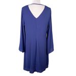 City Chic  Tunic Dress 16 French Navy V-Neck Bell Sleeves Tie Back Lined Photo 2