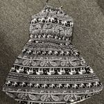 No Boundaries  Black and White Elephant Print Dress Photo 0