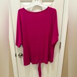 Zenana Outfitters pink tie front blouse size 2X short sleeve Photo 2