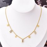 Dainty Clovers & CZ Charms Gold Necklace Photo 7