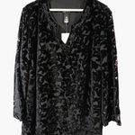 Maggie Barnes Womens Velvet Burnout Tunic Top Sz 1X Cocktail Loose Whimsigoth Photo 0