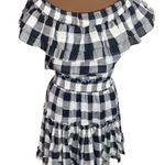 MISA Los Angeles Misa x Anthropologie Carrington off-the-shoulder linen blend checkered dress M Photo 2
