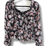 Francesca’s women’s size medium floral elastic waist and arms dressy casual NWT Black Photo 0