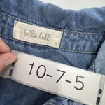 Bella Dahl  Dress Womens Small‎ Blue Chambray Denim Long Sleeve Frayed Hem Mini Photo 5