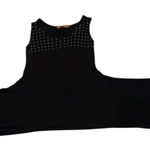 Belliniâsize SÂ black tunic with silverâembellishmentsâdrapeyâsharkâbitâhemâEUC Black Photo 0