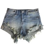Altar'd State Altar’d State Size 25 Cut Off Denim Shorts Distressed Grommets Button Fly Grunge Photo 0