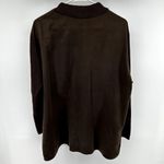 Gerry Weber Wool Shirt Jacket Button Down Faux Leather Pockets Rib Brown 42 L Size L Photo 4