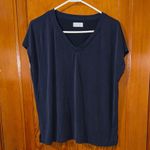Maurice's Deep Blue V-Neck Short Sleeve Topsz large Photo 0