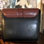 VINTAGE 1990'S BRIZA CLASSIC BROWN AND BLACK VEGAN LEATHER CROSSBODY PURSE Photo 4