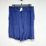 Soft Surroundings Shorts Womens High Rise 42x9.5 Cuff Zip Up Blue Cruise Size M Photo 1
