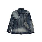 Free People X Sandrine Rose Patchwork Oversize Denim Trucker Jacket Photo 3