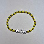 Handmade Yellow Angel Number 222 Beaded Bracelet Photo 1