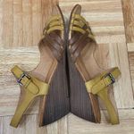 NAYA “Fausta” Yellow Woven Leather Ankle Strap Wedge Heeled Sandal Size 9 Photo 4