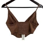 Urban Outfitters  Brown Lace Front Cropped Top Size Medium Photo 1