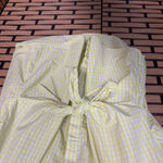 Ralph Lauren Lauren White And Yellow Plaid Tie Front Button Down Top Size XXL Photo 2