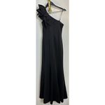 Betsy and Adam Daisy Long Scuba Crepe One Shoulder Dress in Black Size US 8 Photo 6