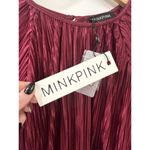 MINKPINK Revolve Womens Cropped Burgundy Top Blouse NWT Medium Photo 6