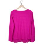 Rebecca Malone Fuchsia Pink Textured Layered Long Sleeve Top Blouse Size Large Photo 1