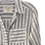 Abercrombie & Fitch Blue Striped Tie Sleeve Top XS Photo 4